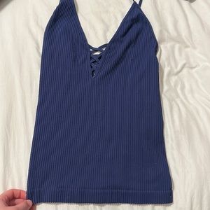 The CUTEST free people deep blue tank top